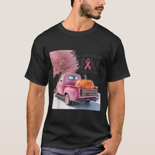 T-shirt En Octobre Nous Portons Nk Camion Cancer Du Sein T (Devant)