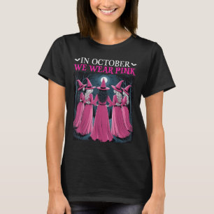 T-shirt En Octobre Nous Portons Nk Sorcière Halloween Canc