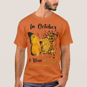 T-shirt En Octobre Nous Portons Orange TDAH Sensibilisatio