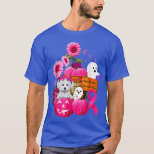 T-shirt En Octobre Nous Portons Pink Bichon Frise Cancer D