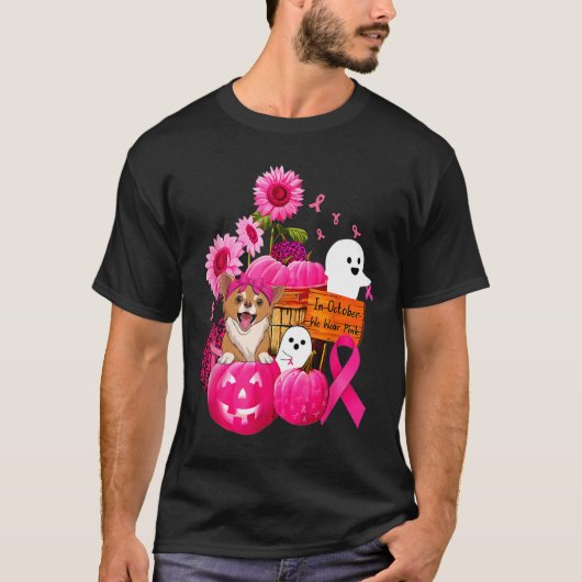 T-shirt En Octobre Nous Portons Pink Chihuahua Chig Cance (Devant)