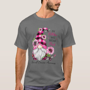 T-shirt En Octobre Nous Portons Pink Gnome Certifié Cance