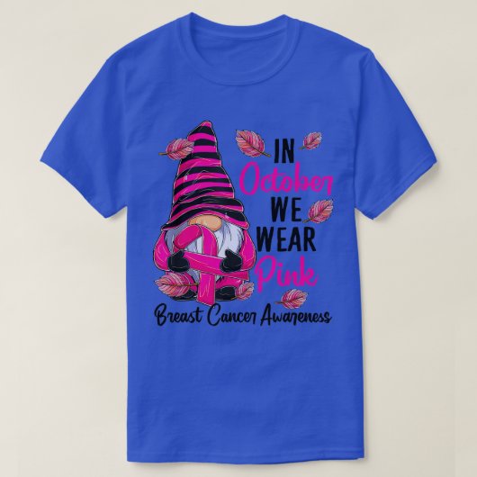 T-shirt En Octobre Nous Portons Pink Gnome Certifié Cancer (Design devant)