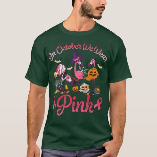 T-shirt En Octobre Nous Portons Pink Halloween Flamant ros