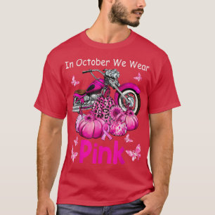 T-shirt En Octobre Nous Portons Pink Motorcycle Cancer du