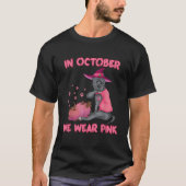 T-shirt En Octobre Nous Portons Pink Pitbull Chien Cancer (Devant)