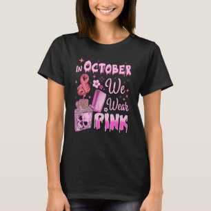 T-shirt En Octobre Nous Portons Pink Retro Fire Clipper Li