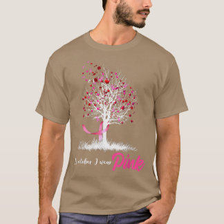 T-shirt En Octobre Nous Portons Pink Tree Breast Cancer Aw