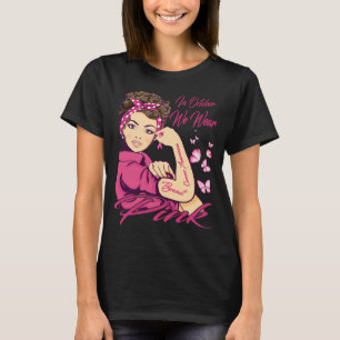 T-shirt En Octobre Nous Portons Rose Black Femme Cancer Du