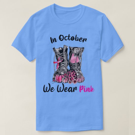 T-shirt En Octobre Nous Portons Rose Boot Vétérinaire Canc (Design devant)