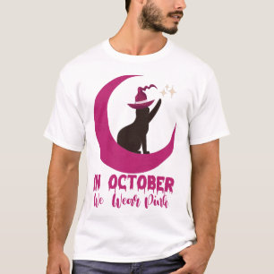 T-shirt En Octobre Nous Portons Rose Chat Sensibilisation 