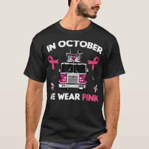 T-shirt En Octobre Nous Portons Un Pompier Rose Cancer Du 