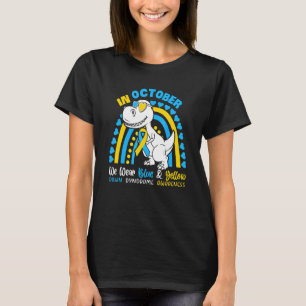 T-shirt En Octobre, Nous Portons Une Dyndrome Bleu Jaune S