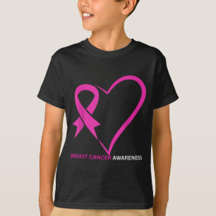 T-shirt En octobre, portez un ruban rose en forme de cœur 