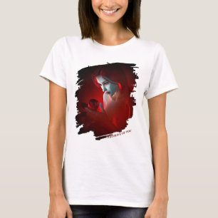T-shirt En pensant à vous. Belle femme tenant une rose
