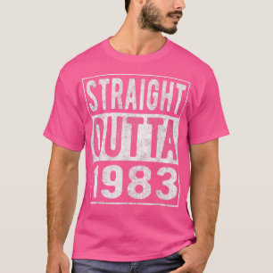 T-shirt En Plein Milieu De 1983, Amusant Distressed Né En 