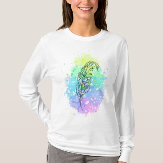 T-shirt en plumes (Devant)