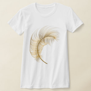 T-shirt en plumes d'or