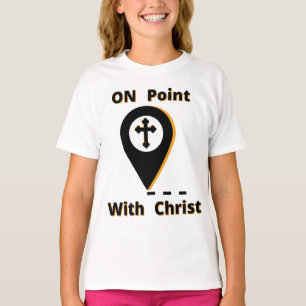 T-shirt En point avec le Christ Biblique fille
