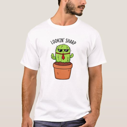 T-shirt En regardant Sharp Funny Cactus Pun (Devant)