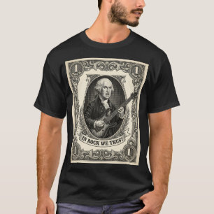 T-shirt En Rock We Trust 1 Rock Washington Guitare Vintage
