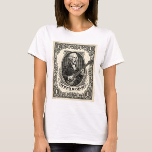 T-shirt En Rock We Trust 1 Rock Washington Guitare Vintage