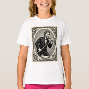 T-shirt En Rock We Trust 5 Rochers Lincoln Chanteur