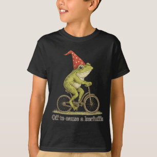 T-shirt En route pour causer une pagaille grenouille drôle