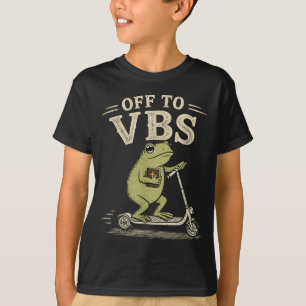 T-shirt En route pour vbs drôle grenouille chrétienne reli