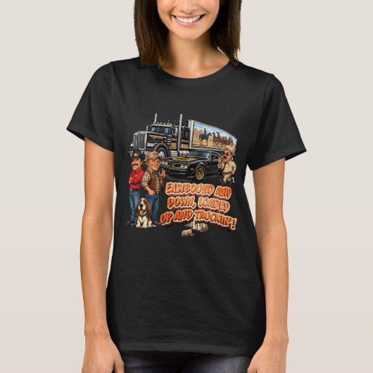 T-shirt En route vers l'est et vers le bas (Devant)
