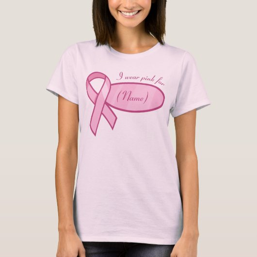 T-shirt en ruban rose personnalisable (Devant)