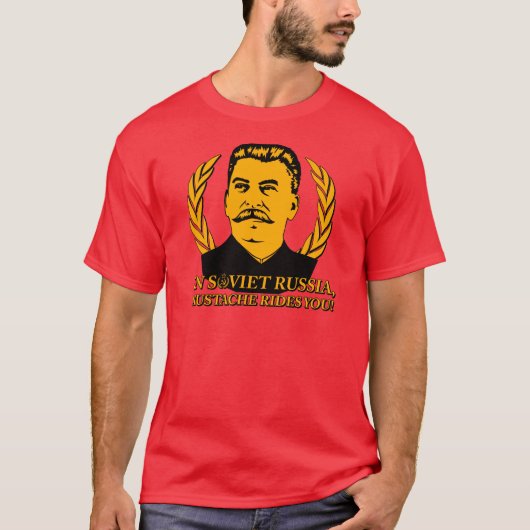T-shirt En Russie soviétique, la moustache vous monte ! (Devant)