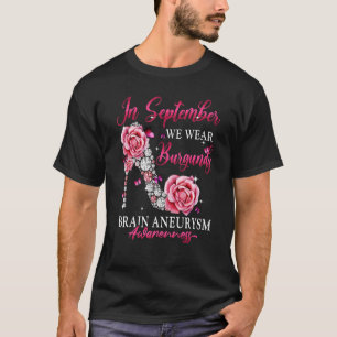 T-shirt En Septembre Nous Portons Burgundy Papillon Cervea