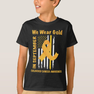 T-shirt En Septembre Nous Portons de l'Or Ruban de Sensibi