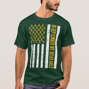 T-shirt En Septembre Nous Portons Gold Chemise Cancer Enfa
