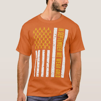 T-shirt En Septembre Nous Portons Gold Chemise Cancer Enfa