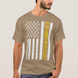 T-shirt En Septembre Nous Portons Gold Chemise Cancer Enfa