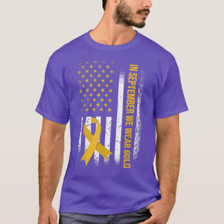 T-shirt En Septembre, Nous Portons Gold Childhood Cancer A