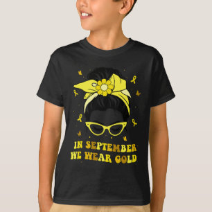 T-shirt En Septembre, Nous Portons Gold Childhood Cancer A