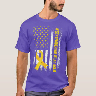 T-shirt En Septembre, Nous Portons Gold Childhood Cancer A