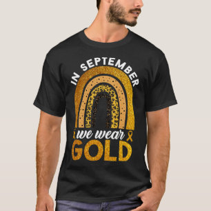 T-shirt En septembre nous portons le ruban arc-en-ciel or