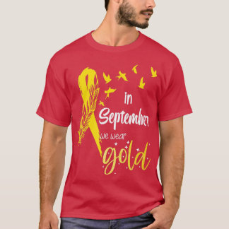 T-shirt En Septembre, Nous Portons Le Ruban Or Cancer De L