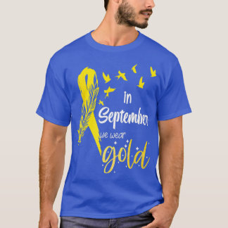 T-shirt En Septembre, Nous Portons Le Ruban Or Cancer De L
