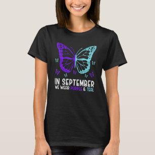 T-shirt En Septembre Nous Portons Le Turquoise Et Le Viole