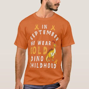 T-shirt En septembre nous portons l'enfance en or dino et