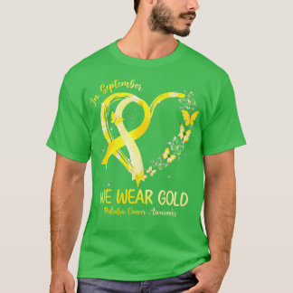 T-shirt En Septembre Nous Portons Or Coeur Cancer pédiatri