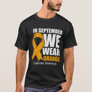 T-shirt En Septembre Nous Portons Orange Leucémie Cancer