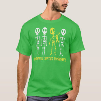 T-shirt En Septembre Nous Portons squelette Enfance Cancer