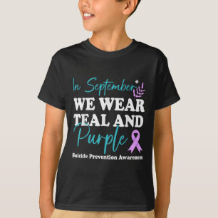 T-shirt En Septembre Nous Portons Turquoise & Purple S