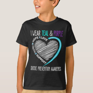 T-shirt En Septembre Nous Portons Turquoise Ribbon Suicide